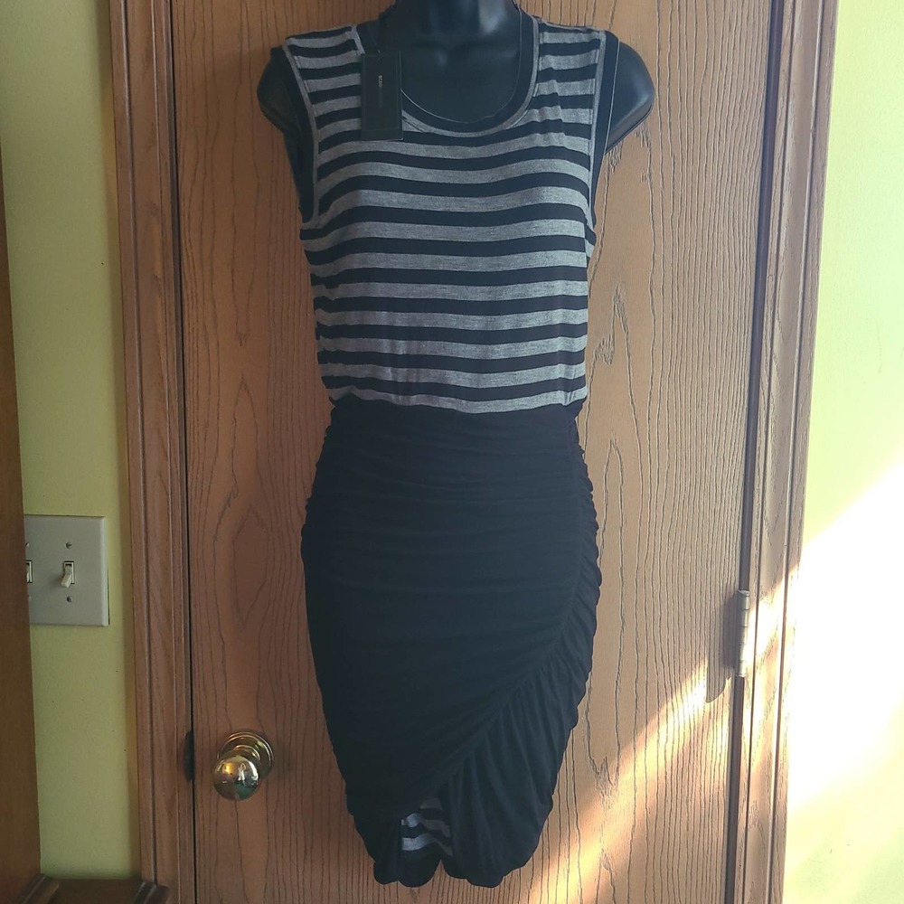 BCBG MAXAZRIA Joey Cotton Rusched Tank Dress NWT